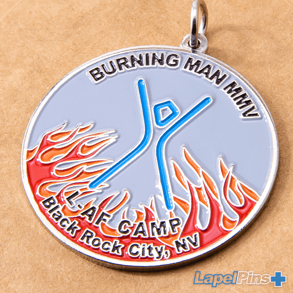 Burning Man Soft Enamel keychain S