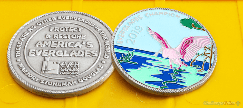 Color on one side coins - Challenge Coins Plus